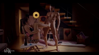 Cover for 'DOMINA LET SUBMISSIVE DRINK WINE AND CUM ON HER FEET!'